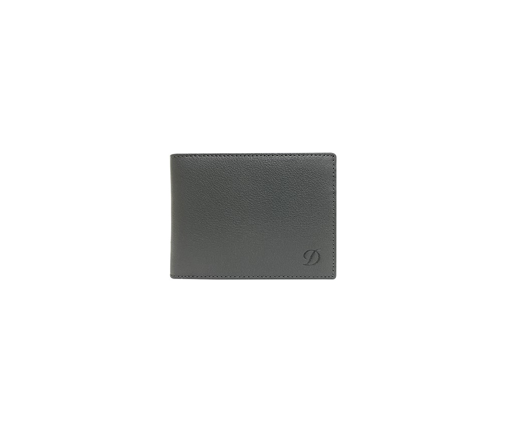 Grey Leather Wallet (6 Credit Card Slots)